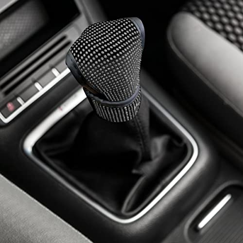 Zipelo Bling Car Gear Shift Knob Cover, Rhinestone Anti-Slip Comfortable Handbrake Cover, Diamond Set Shifter Cover For Women, Auto Interior Accessories Universal Fit Van Truck (Black) #TOP3