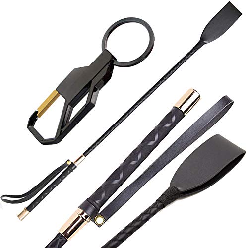 ROARINGWILD Quality Fine Leather Braided 24 Inches Long Riding Crop/Whip