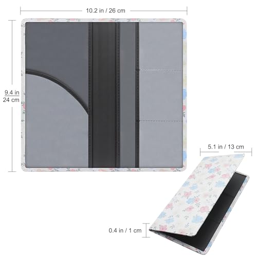 Image of LumiMokki Premium Car Registration & Insurance Card Holder with Magnetic Shut, Vehicle Glove Box Car Organizer - For Documents, Cards, License (Floral A)