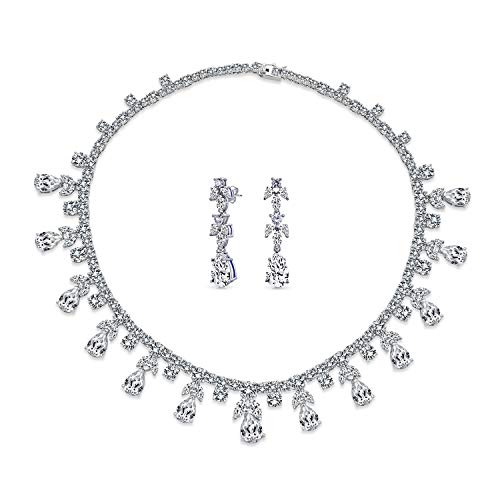 Collar de novia vintage y pendientes de araña para bodas de gala y banquetes