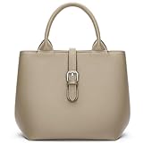BOSTANTEN Satchel Bag for Women- Adjustable Shape, 3-Way Carry Convertible Vegan Leather Tote for Work Travel Grey