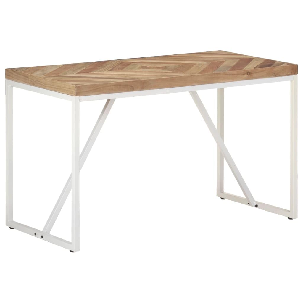 Table à manger en bois massif d'acacia et manguier 120x60 cm, finition artisanale unique