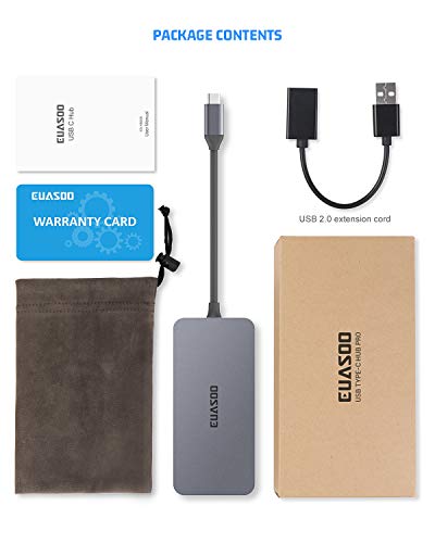 USB C Hub,Type C Hub,EUASOO 10 in 1 Adapter with 1Gbps Ethernet,4K USB C to HDMI,VGA,Power Delivery Charging Port,2 USB3.0,2 USB2.0,SD/TF Card Reader for MacBook Pro,Chromebook,Other Type C Laptops - Thumbnail 6