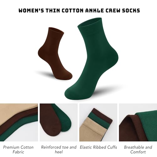 Sakusock Women Thin Cotton Comfort Breathable Soft Socks Above Ankle Crew 5 Pairs  
Sakusock Women Thin Cotton Breathabl 
