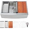 Farmhouse Sink 33 Inch 33×22 Inch Apron Front Farmhouse Kitchen Sink 16 Gauge Stainless Steel Undermount Ledge Workstation Deep Single Bowl Luxury Rustic Farm Sink with All Accessories