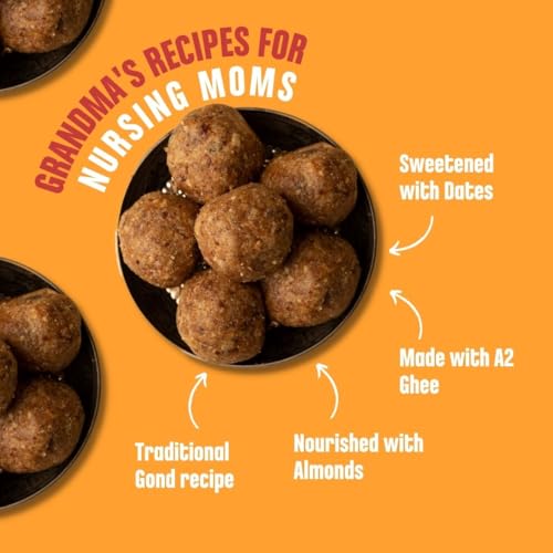 Image of Early Foods Pack of 2: A2 Ghee Gond Laddu, Dry Fruit Laddu Home made | Sugar Free Laddus | Dink Laddoo | Gond Ke Laddu with Jaggery | Dry Fruits Laddu with Jaggery | Desi Ghee postpartum ladoo