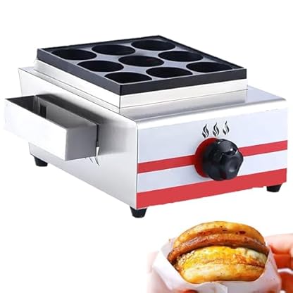 CASEGO Eier-Burger-Maschine, kommerzielle Gas-Heiz-Burger-Maschine, individuelle Knopfsteuerung, schnelles Erhitzen, für Spiegeleier, Fischbällchen (9)