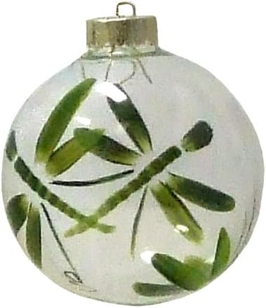 ArtisanStreet Dragonfly Ornament. Hand Painted on Clear Glass Ball