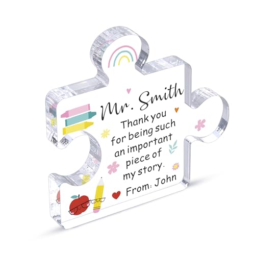 Teacher Appreciation Gift Custom Engraved Appreciation Gifts for Women Men on Teacher's Day Birthday Farewell Christmas Personalized Thank You Present for Coworker Retirement Gifts Office Keepsake