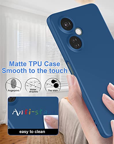 Image of DIZORO Microfiber Candy Case Compatible for Oneplus Nord CE3 Lite 5G Smooth Touch Cushion Liquid Soft Silicone Gel Rubber Phone Cases Non-Slip Full Body Protective Shockproof Back Cover - Blue