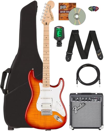 Fender Squier Affinity Stratocaster FMT HSS - Sienna Sunburst �o���h�� �t�����g�}�� 10G �A���v�A�C���X�g�D�������g�P�[�u���A�M�O�o�b�O�A�`���[�i�[�A�X�g���b�v�A�s�b�N�AAustin Baz