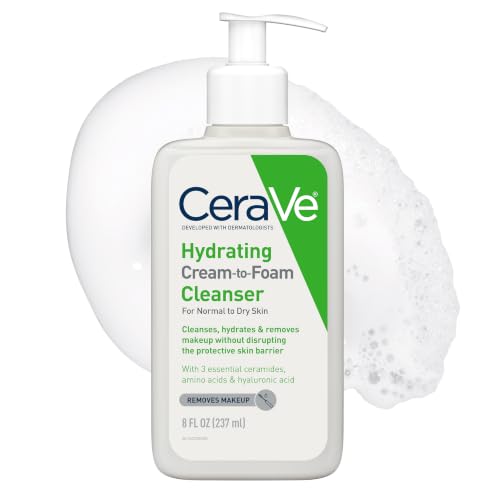 CeraVe Hydrating Cream To Foam Cleanser, Face Wash for Dry Skin, ...