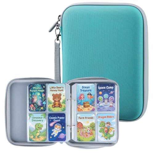 Wigearss Yoto Card Holder 120 Pockets Large Capacity Card Case for Yoto Player Cards Travel Organiser Binder with Zipper & Slanted Sleeves for Kids Waterproof PVC [Green]
