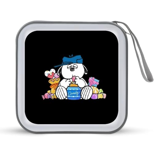 スヌーピー CDケース プラケース DVD収納ケース CD収納ボックス ディスクケース 防水 メディアケース 大容量 40枚収納 小型 持ち運び便利 薄型 ファスナー付 旅行