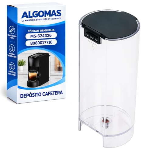 ALGOMAS® Depósito de Agua Compatible con Nespresso Essenza Mini MS-624326 8080017710 | 0,6L Transparente | Repuesto Sustitución Cafetera XN110 | Instalación Fácil