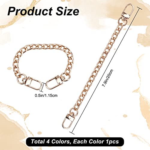Image of GORGECRAFT 4Pcs 4 Colors 7.9 Inch Purse Chain Strap Purse Strap Extender Flat Chain Strap Handle with Metal Buckles for Wallets Handbags Shoulder Bag DIY Replacement Decoration Accessories