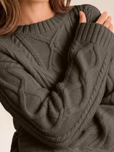 Image of Trendy Queen Women's Oversized Cable Knit Sweaters 2026 Fall Outfits | Quiet Luxury Style, Chunky Knit Texture, Winter Holiday Outfit, Easy Layering Piece, Fall Fashion Staple