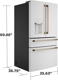 Cafe CVE28DP4NW2 27.8 cu. ft. Smart 4-Door French Door Refrigerator in Matte White, Fingerprint Resistant and ENERGY STAR