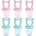 JPYH 6 Piezas Chupete fruta, Alimentador de Frutas para Bebés, Chupete Fruta Silicona, Alimentador Antiahogo Bebe, con de 3 tamaños diferentes,Alimentador de Chupete Suministros para Bebés