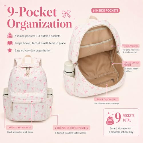 Image of Girls Backpack for Kids Elementary Bookbag Girly School bag Children Laptop Bag
