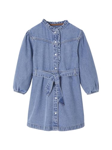 Vertbaudet Jeanskleid mit verspielten Details und Gürtel,...