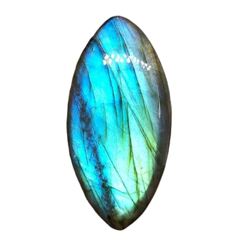 Gemme labradorite naturelle en cabochon marquise pour confection de collier DIY