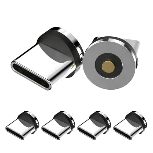 LifgWas Chargeur Magnétique USB C, Embout Magnétique, 1 Aiguille Rotation 540° Charger Embout, Adaptateur 6 Pièces