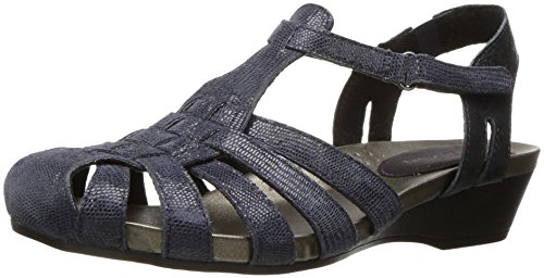 Aravon Women's Standon Fisherman Sandal, Blue, 9