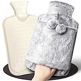 Bouillotte Eau Chaude, 2L Grande Bouillotte Moelleuse avec Poche Kangourou, Bouillottes Av...