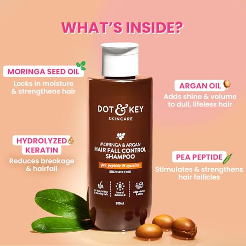 Image of Dot & Key Moringa Argan Shampoo & Conditioner Combo | Shampoo 200ml, Conditioner 120ml