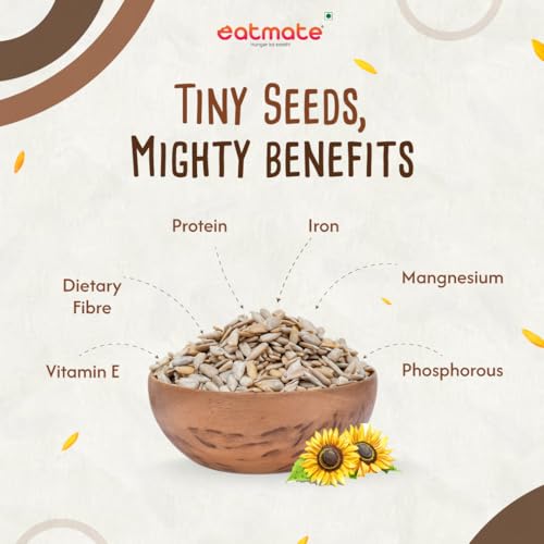 Image of Eatmate Premium Sunflower Seeds 1Kg | Raw Non-GMO Edible Seeds | High Protein, Fibre & Vitamin E | Healthy Diet Food for Snacking, Salads, Baking, Breakfast & Smoothies
