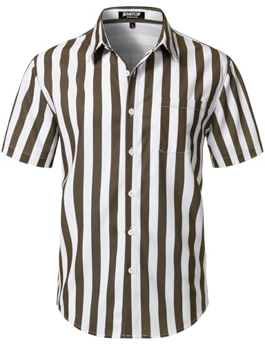 Image of JEMITOP Mens Stretch Wrinkle Free Texture Shirts