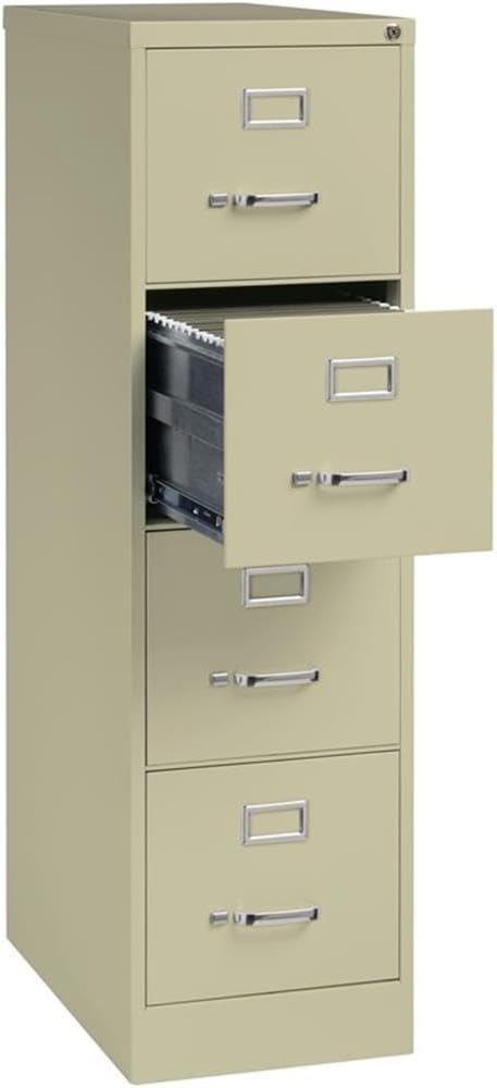 25" Deep Commercial 4 Drawer Letter Size High Side Vertical File Cabinet Color: Putty