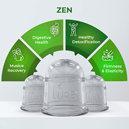 Lure Essentials Zen Cupping Therapy Set 6 Massage Cups For Cellulite, Fascia, Digestive And Respiratory Support For Home Use And Experienced Bodywork #TOP1