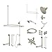 Kingston Brass CCK3148AL Vintage/Aqua Eden Down Spout Package Metal Lever Handles, Brushed Nickel, 62.25 x 57 x 30.5