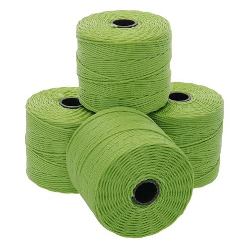 The Beadsmith S-Lon Bead Cord – .5 mm Twisted Nylon Cord for Stringing, 4 Spools, Avocado Color, TEX210, 77 Yards per Spool