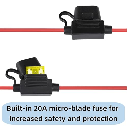 Image of (4 Pack)M10 (3 /8in) XL Eyelet Terminal, Wires Harness Compatible with NOCO GC008 X-Connect, fit for NOCO Battery Charger Accessories Cables,Smart battery trickle charger cable with four 20A fuses
