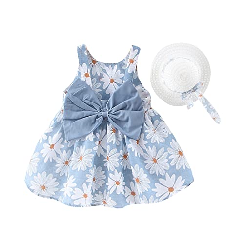 Xinhuida Baby Girl One-Piece Floral Dress with Lace Straw Ha...