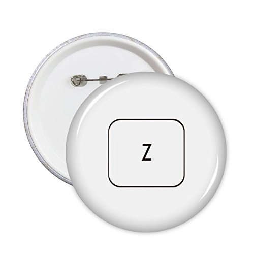 Clavier Symbole Z Badge Pins rond DIYthinker bouton vêtement décoration multicolore 5pcs