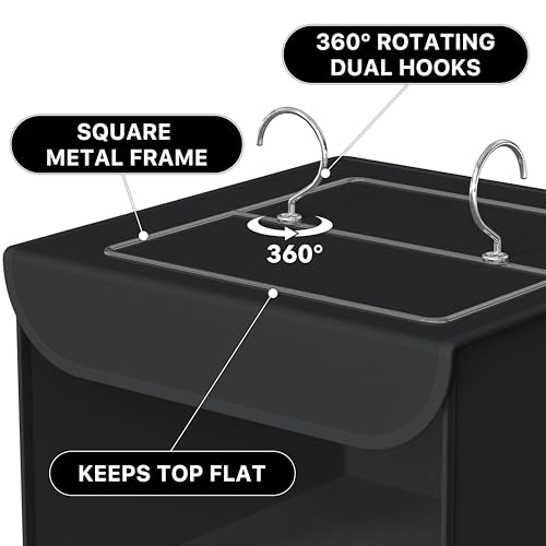 Simple Houseware 3-Shelf Hanging Closet Organizer, Fabric Storage Shelves with 57L Capacity, Black by Simple Houseware - Image 5