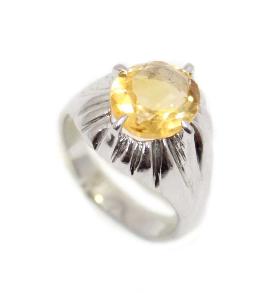 Bague topaze en argent durable bague homme anti ternissement