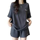 [Z8two] セットアップ Tシャツ レディース 半袖 ショートパンツ 上下セット ルームウェア 夏服 丸首 薄手涼しい 通気性 肌に優しい ゆったり 着瘦せ効果