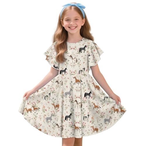 Cute Summer Dresses for Teen Girls Kids Clothes Ruffled Sleeve