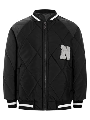 Unisex Kids Baseball Jacket with Letter Print Boys Girls Lightweight Varsity Coat Zipper Bomber Jacket3