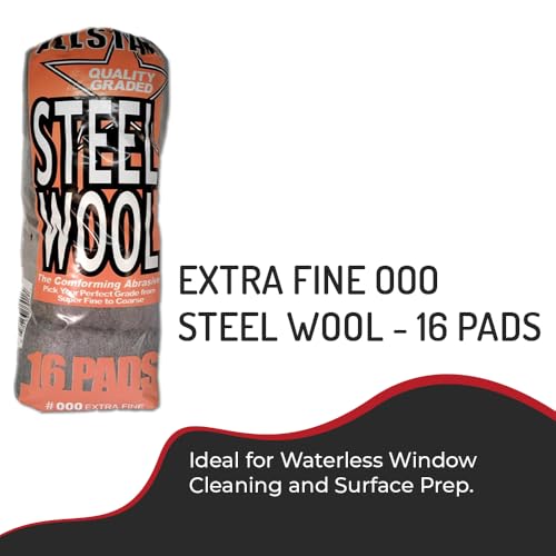 Image of Hi-Tech 000 Extra Fine Steel Wool Pads (16 Pack) - Ultra-Fine Scratch-Free Surface Prep, Waterless Window Cleaning, Polishing, Finishing & Woodworking Abrasive