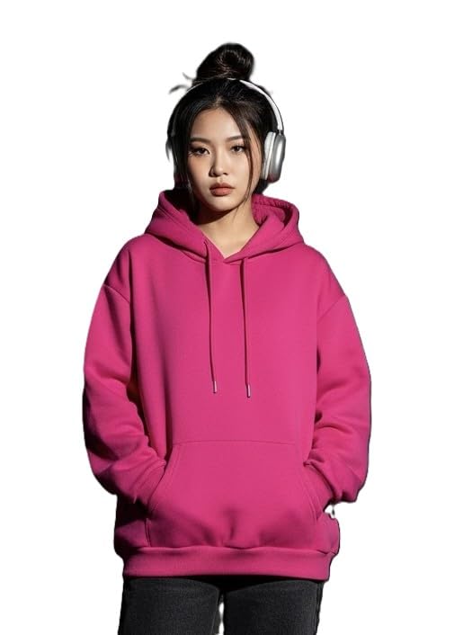 tabadtod Women’s Cotton Fleece Solid Hooded Sweatshirt | Full Sleeves Regular Fit Winter Hoodie for Girls & Women | Soft Warm Casual Wear with Kangaroo Pocket | Trendy Women Sweatshirt-picture-11