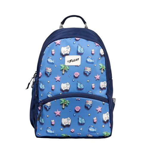 Image of F Gear Brio Kids Backpack|Water-Resistant Polyester|2 Spacious Compartments with Front Pocket & Bottle Holder Adjustable Shoulder Straps|Durable YKK Zippers