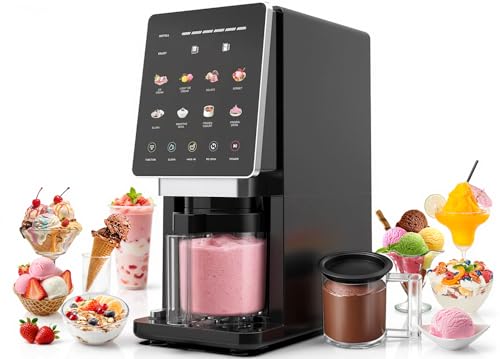 Valentine’s Day Gift – Ice Cream Maker & 10-in-1 Frozen Treat Maker, 20 oz 1 Pint, Mix-In + Re-Spin for Creamier Texture, Gelato/Sorbet/Slushie/Frozen Yogurt/Milkshake/Smoothie Bowls, Recipe Guide