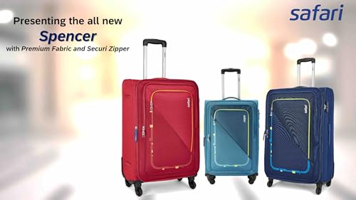 Image of Safari Spencer 71 cm Medium Check-in Soft-Sided Luggage | Lightweight Polyester Suitcase with 360 Spinner Wheels, Combination Lock & Telescopic Handle (Spencer, Teal, Medium (71 cm))