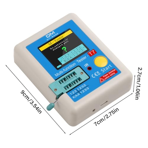LCR-T7 Transistor-Tester, multifunktionaler TFT Transistor-Tester mit One-Key-Bedienung, grafisches Display, automatische Abschaltung für Dioden-Trioden-Kondensatorwiderstand, Transistor